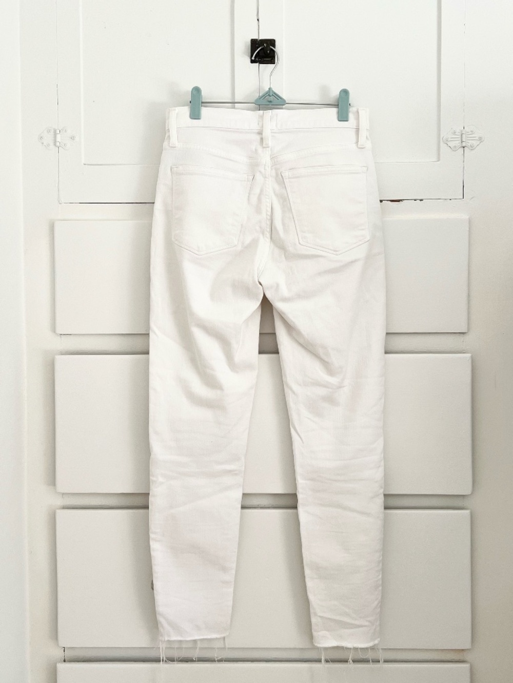J.Crew Factory 10” High Rise Skinny Jeans White Raw Hem Stretch Denim 28 - Picture 5 of 8